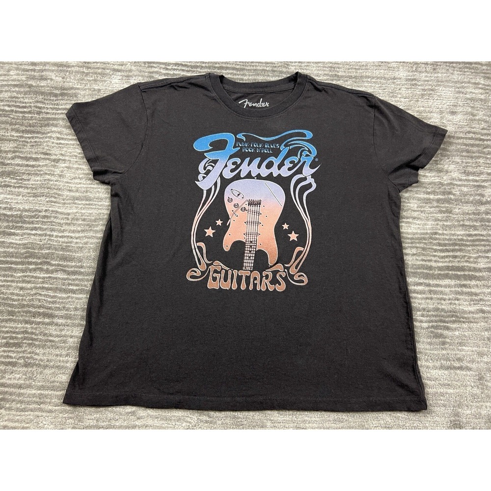 Fender Top Womens Large‎ Black Shortsleeve Shirt Guitar